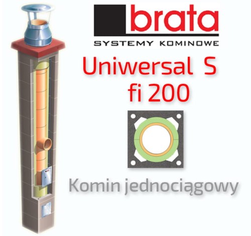 Komin ceramiczny BRATA UNIWERSAL S fi 200 8 mb 