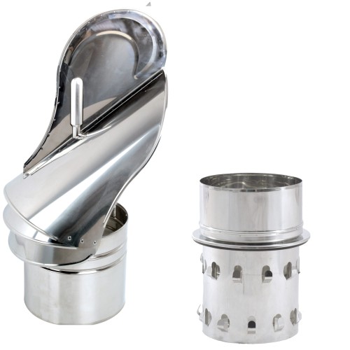 Strażak kominowy z łożyskiem fi 200 kwasoodporny z przejściem do komina ceramicznego