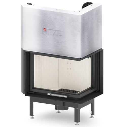 Wkład kominkowy Albero 11 kW Prawy Gilotyna szyba DECOR łączona + szyba wewnętrzna gięta