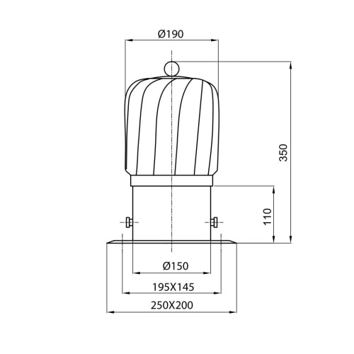 Nasada kominowa obrotowa fi 150 aluminiowa