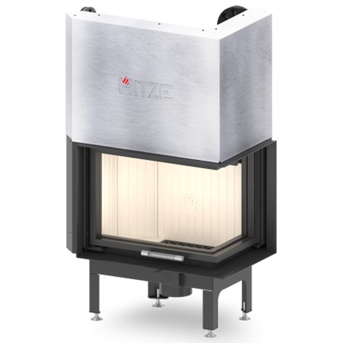 Wkład kominkowy Albero 9 kW Lewy Gilotyna szyba DECOR gięta + szyba wewnętrzna gięta