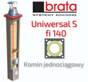 Komin ceramiczny BRATA UNIWERSAL S fi 140 9 m