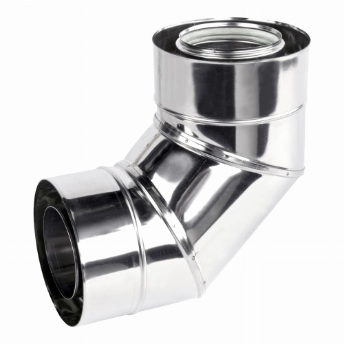 Kolano kominowe Turbo 90° fi 60/100 kwasoodporne