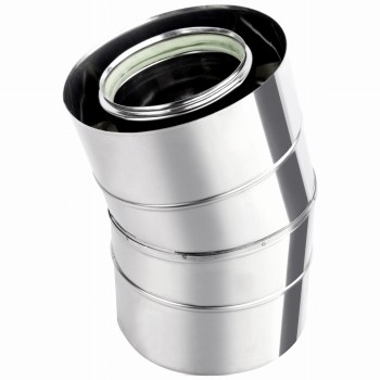 Kolano kominowe Turbo 15° fi 60/100 kwasoodporne