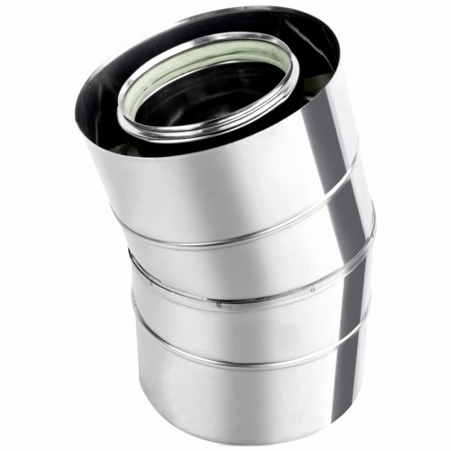 Kolano kominowe Turbo 15° fi 60/100 kwasoodporne